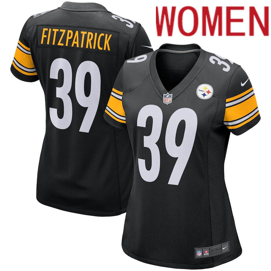 Women Pittsburgh Steelers 39 Minkah Fitzpatrick Nike Black Game Player NFL Jersey